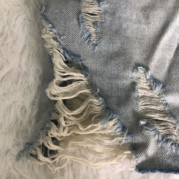 NWOT Distressed Denim Skirt - Picture 7 of 8